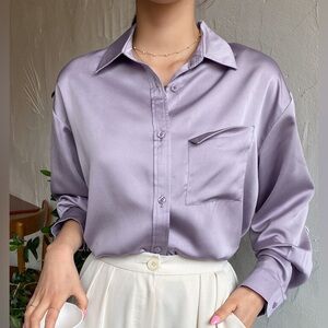 Dazy Patched Pocket Button Front Shirt
